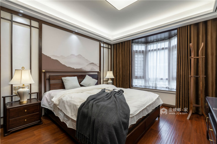 大方典雅，175平新中式-卧室效果图及设计说明
