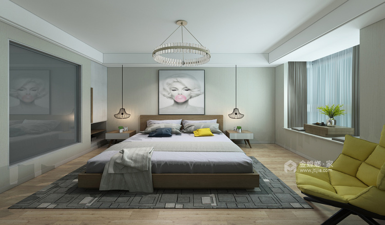 130平温馨欧式风-卧室效果图及设计说明