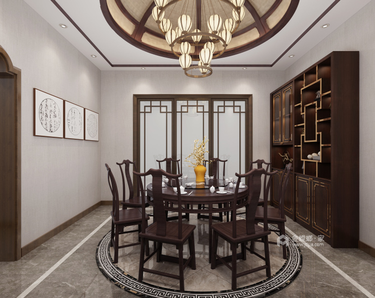 禅意与灵境的新中式风-餐厅效果图及设计说明