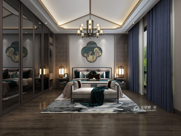 新中式——在质朴典雅中静静绽放的大气与高贵-卧室效果图及设计说明