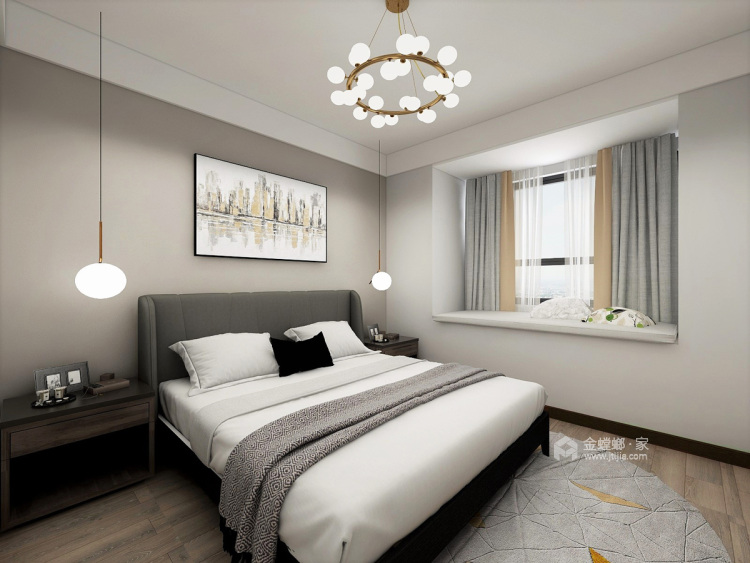 120平现代混搭之美-卧室效果图及设计说明