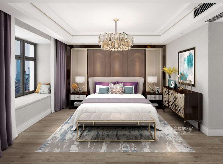 高雅而和谐——新古典主义打造五星级奢华的家-卧室效果图及设计说明