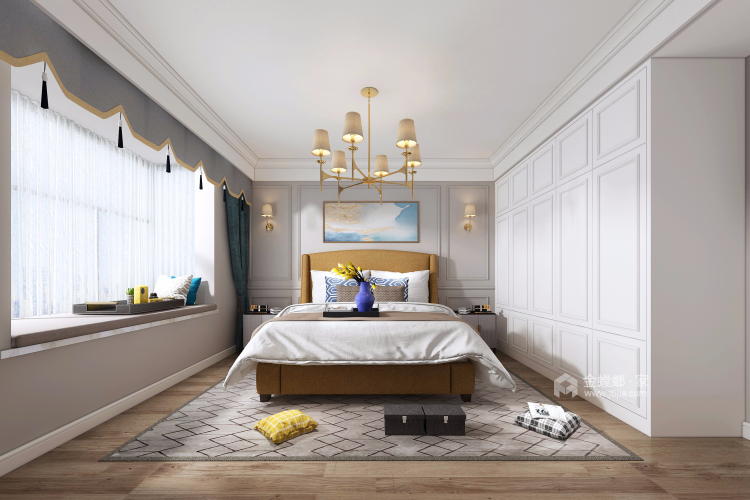 92平奢华美式风-卧室效果图及设计说明