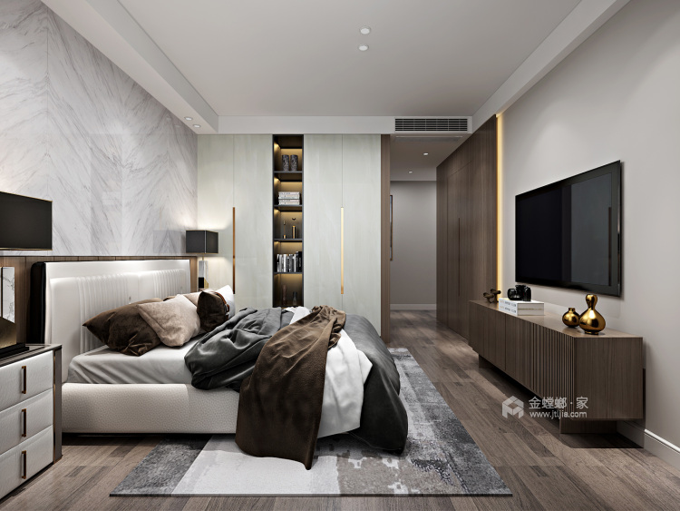 沉稳大气的现代风-卧室效果图及设计说明