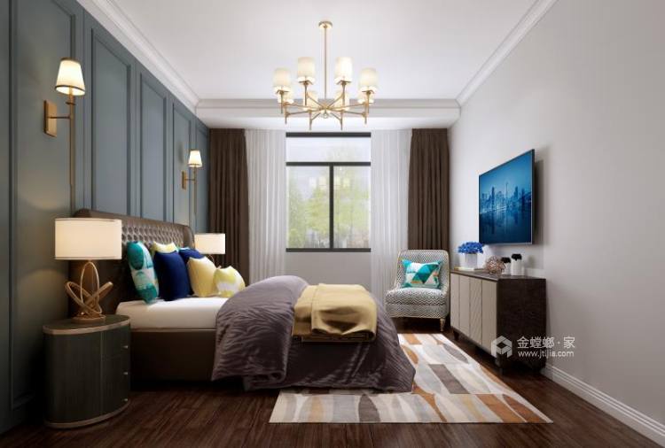 150优雅新中式风格-卧室效果图及设计说明