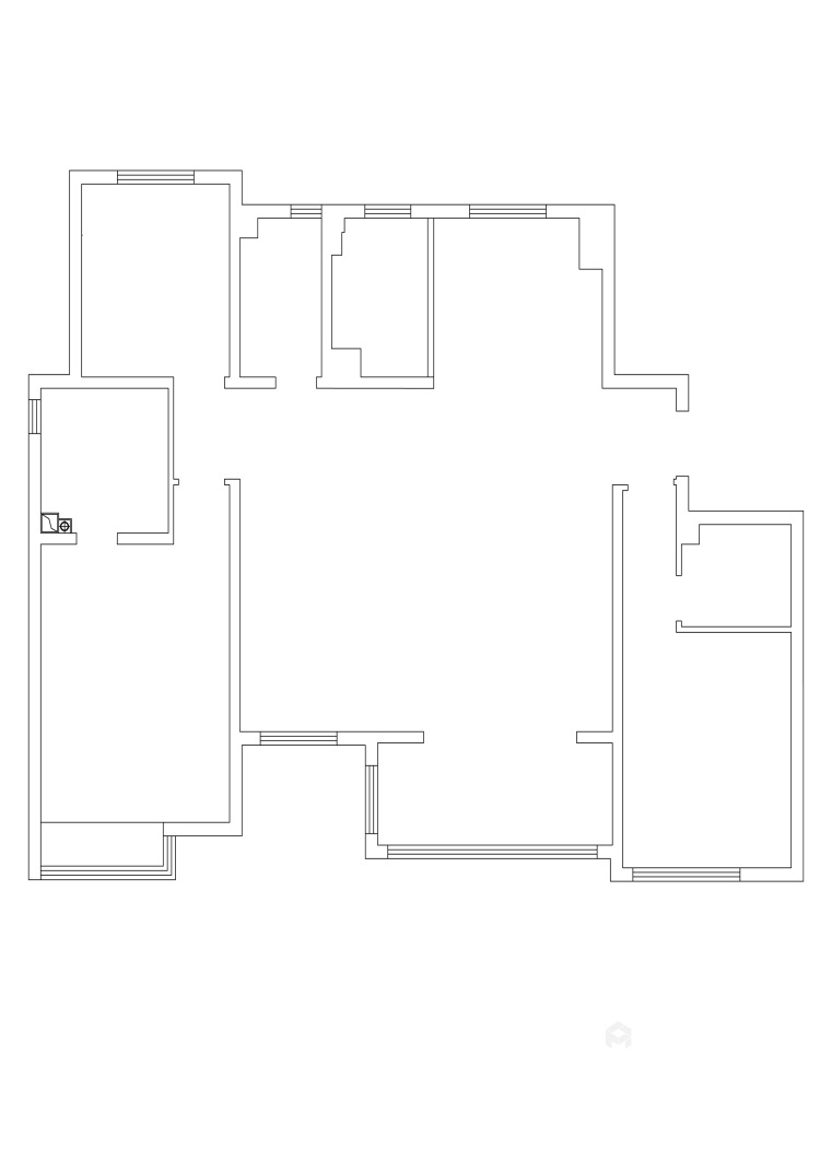 荣盛观邸177平米新中式装修设计图-业主需求&原始结构图