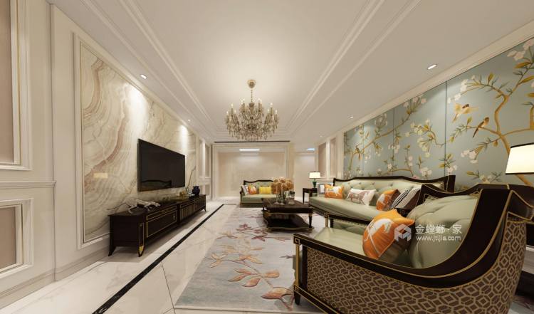 300㎡欧式别墅，低调中的奢华-客厅效果图及设计说明