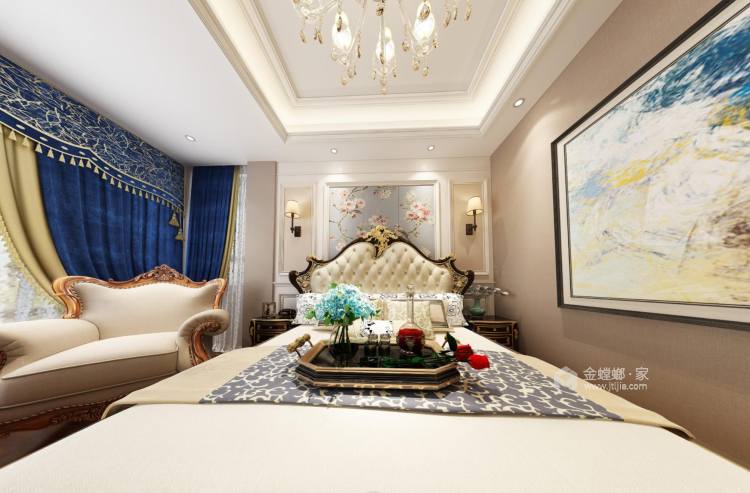 300㎡欧式别墅，低调中的奢华-卧室效果图及设计说明