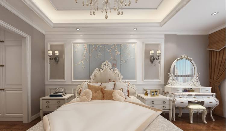 300㎡欧式别墅，低调中的奢华-卧室效果图及设计说明