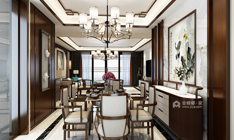 新中式，最美的诗意生活-餐厅效果图及设计说明