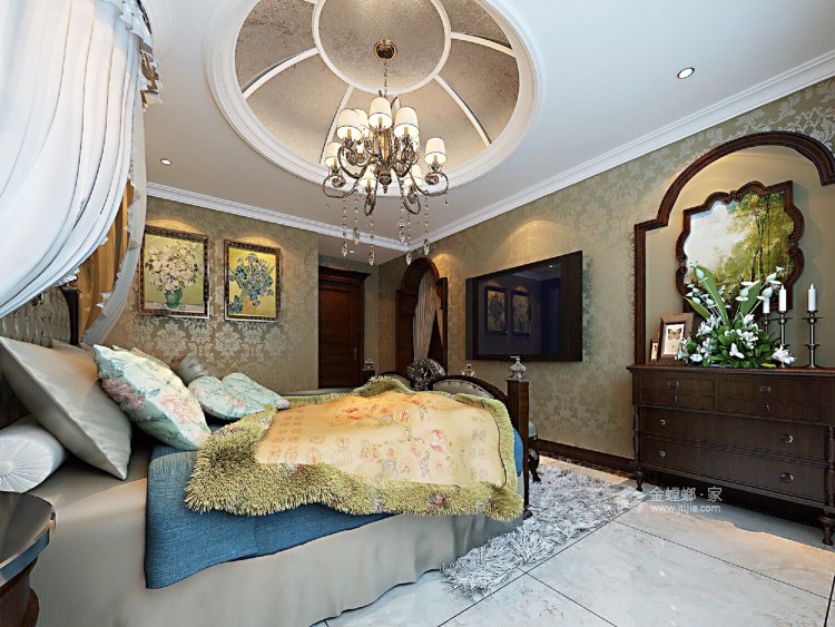 451大户型新古典欧式风格-卧室效果图及设计说明