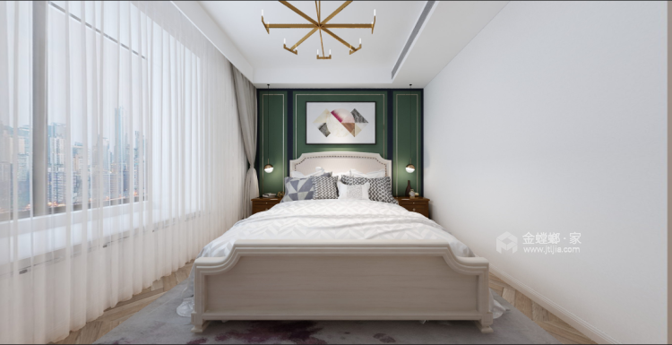 158平简洁精致现代风-卧室效果图及设计说明