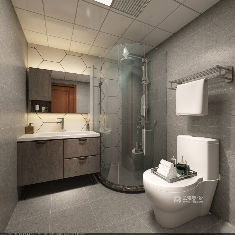 140平现代三居室 保持简洁明亮，将空间完美释放-卫生间