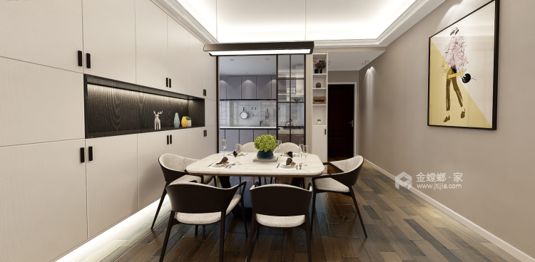 简约生活 120平米的现代3居室-餐厅效果图及设计说明
