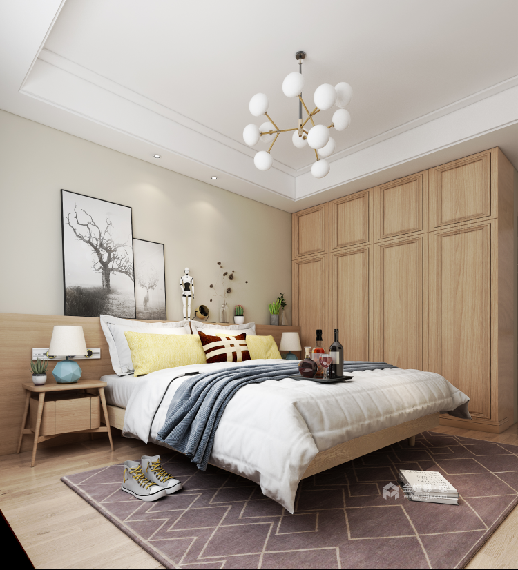 137平现代风，让家成为一道风景-卧室效果图及设计说明