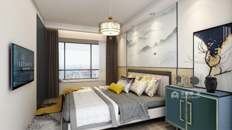 新中式雅居，古朴与时尚的结合-卧室效果图及设计说明