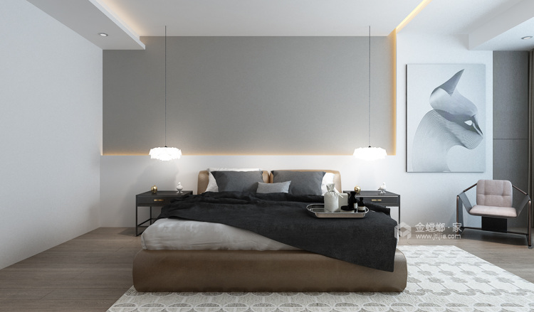 质感材质成就格调婚居-卧室效果图及设计说明