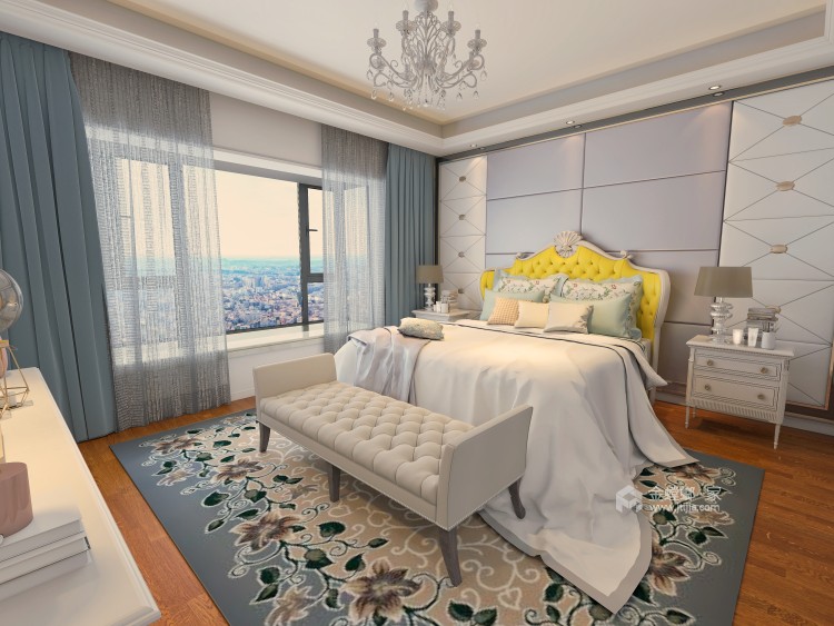 150㎡简欧，欧式的典雅现代生活的舒适-卧室效果图及设计说明