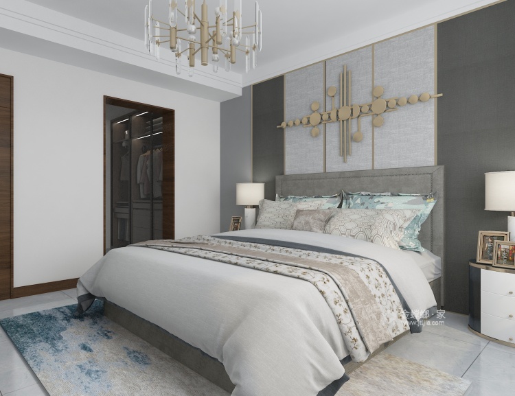 时尚温馨的现代风格家-卧室效果图及设计说明