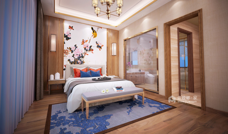 600平新中式的秀逸与意趣呈现出来-卧室效果图及设计说明