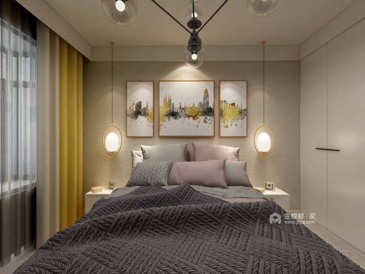 大气端庄的美式，温馨且舒适-卧室效果图及设计说明