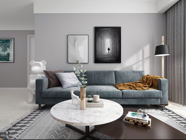 132平现代风格家，温馨且舒适-客厅效果图及设计说明