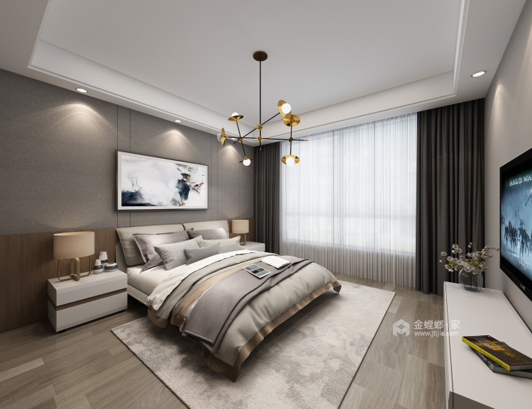 190平4居 现代风格，高雅而实用-卧室效果图及设计说明