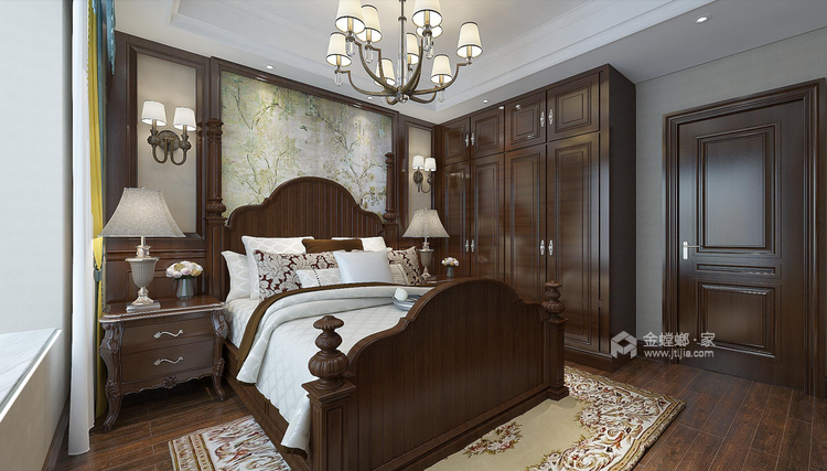 雅致现代美式休闲风-卧室效果图及设计说明