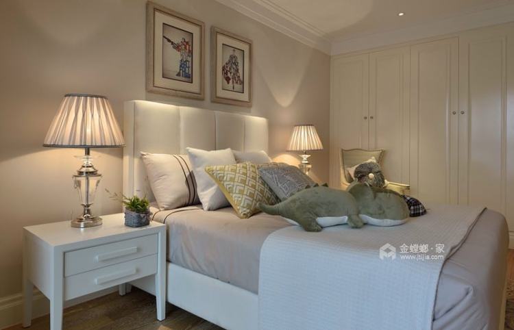 闲适淡雅的126平美式品质生活-卧室效果图及设计说明