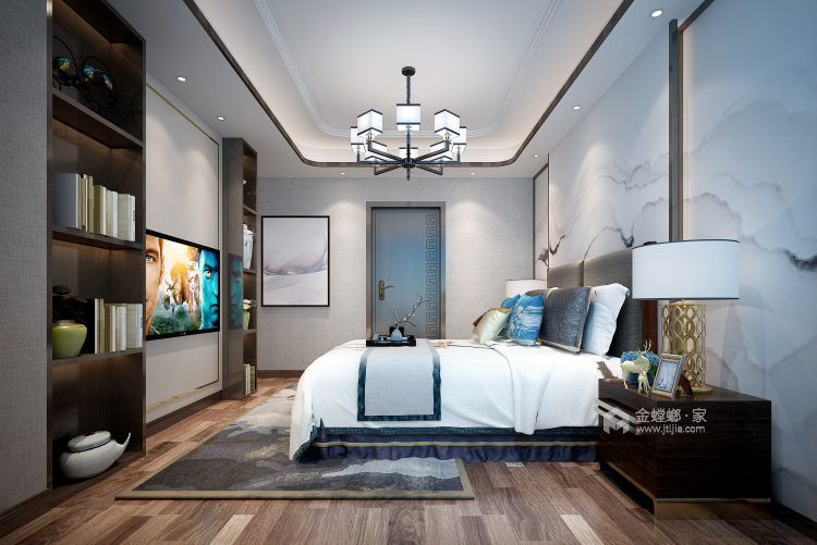 香漫里 160平新中式风格三口之家-卧室效果图及设计说明
