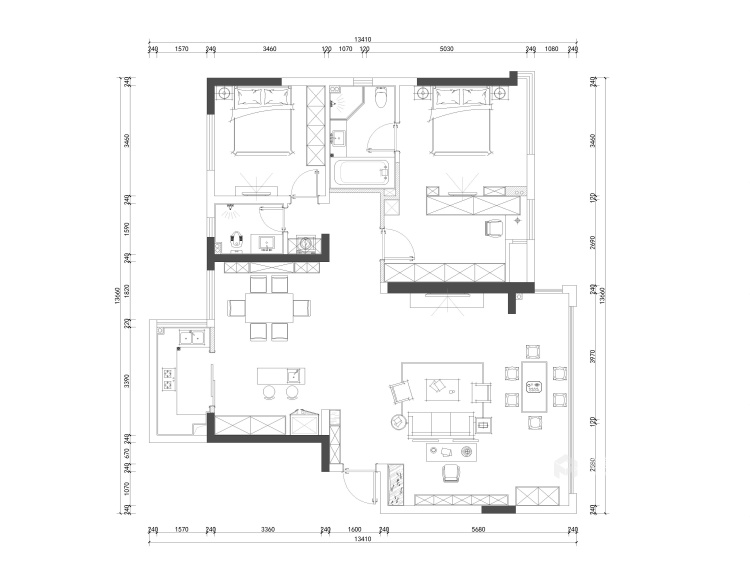 香漫里 160平新中式风格三口之家-平面设计图及设计说明