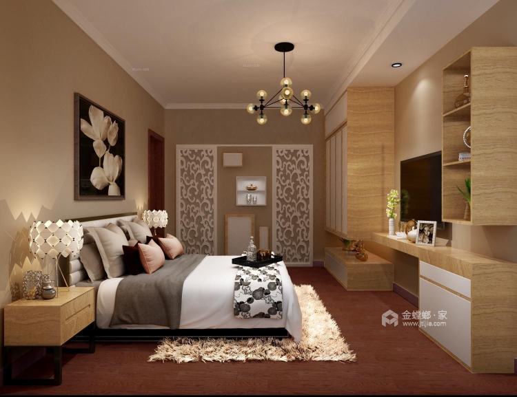 米白色基调为主 欧式软装为辅 尽显奢华-卧室效果图及设计说明