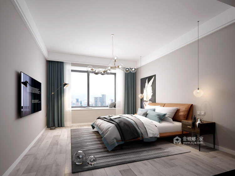 160平优雅北欧风-卧室效果图及设计说明