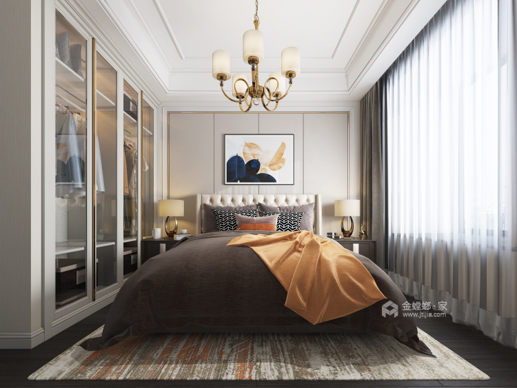 精致居家-130平美式轻奢-卧室效果图及设计说明