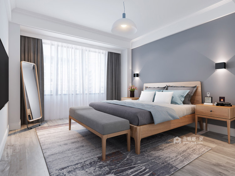 128平轻巧北欧风 营造舒适宽阔空间-卧室效果图及设计说明