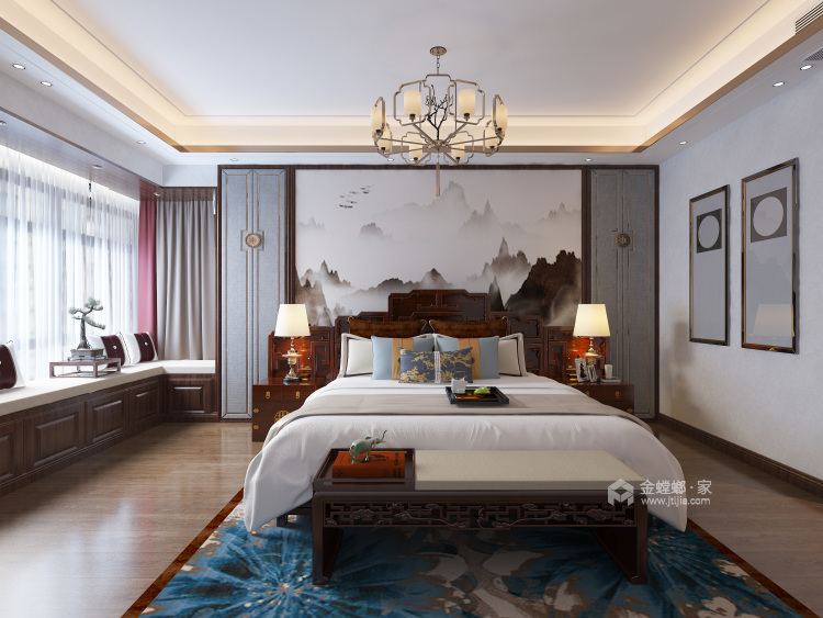 突出设计感 这就是中式的火花-卧室效果图及设计说明