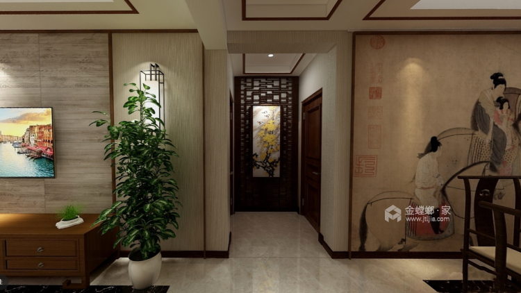 新中式 给孩子一个温暖的家-客厅效果图及设计说明