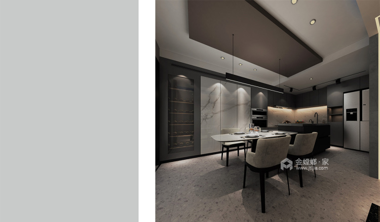 400平现代风别墅家居 如何增加更多空间利用率-餐厅效果图及设计说明
