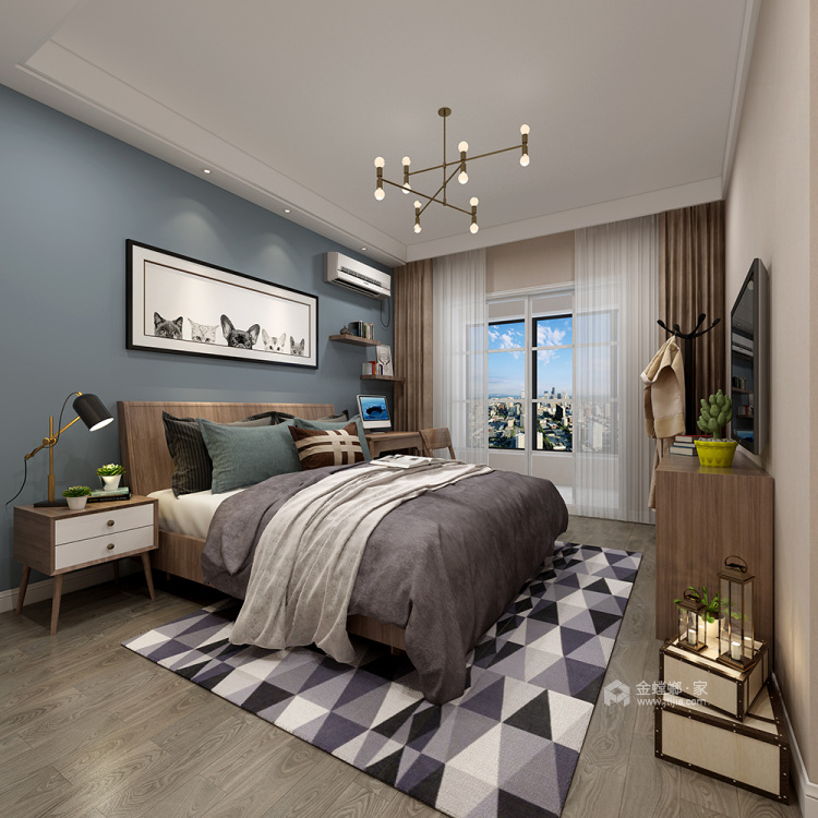 146㎡现代简约三居 精致与轻奢的质感-卧室效果图及设计说明