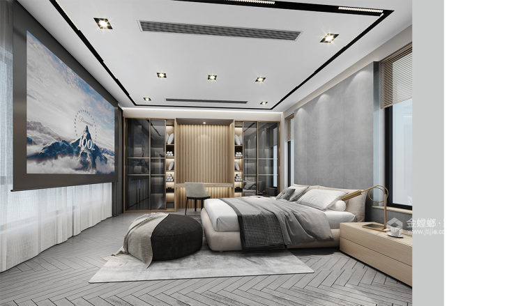 400平现代风别墅家居 如何增加更多空间利用率-卧室效果图及设计说明