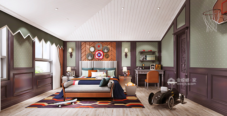 复古浪漫的480平美式别墅住宅，享受高品质生活-卧室