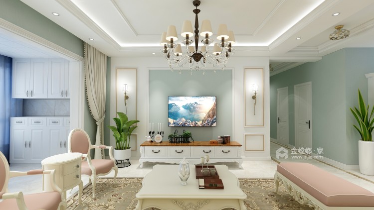 干净精致的美式家居，带来宁静生活享受-客厅效果图及设计说明