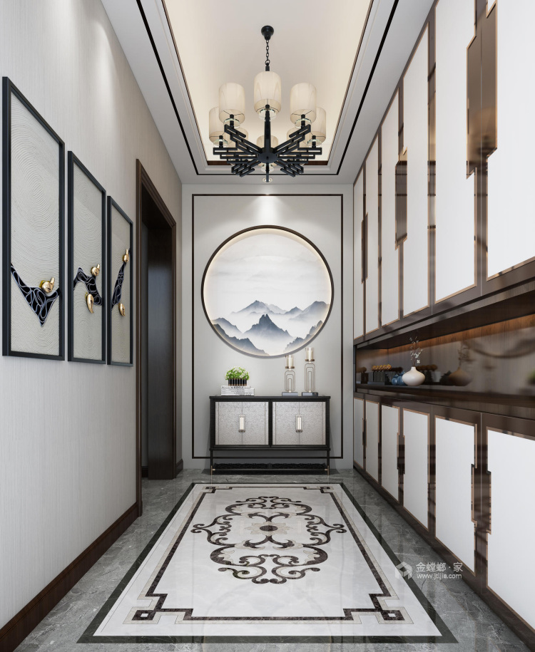 中式雅韵--大气精致的别墅装修-客厅效果图及设计说明