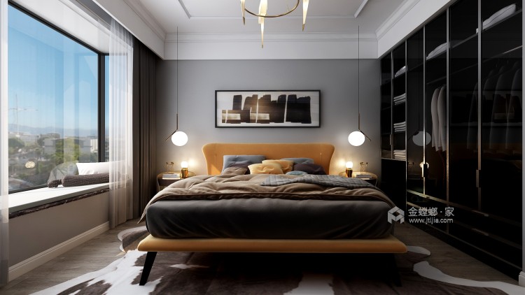 简约美式，舒舒服服的小三房装修-卧室效果图及设计说明