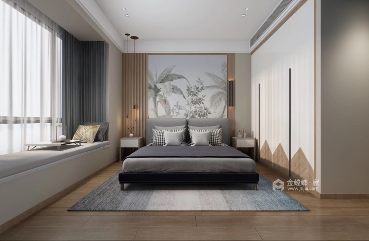 109平米现代风格，把阳光和温馨带到家-卧室效果图及设计说明