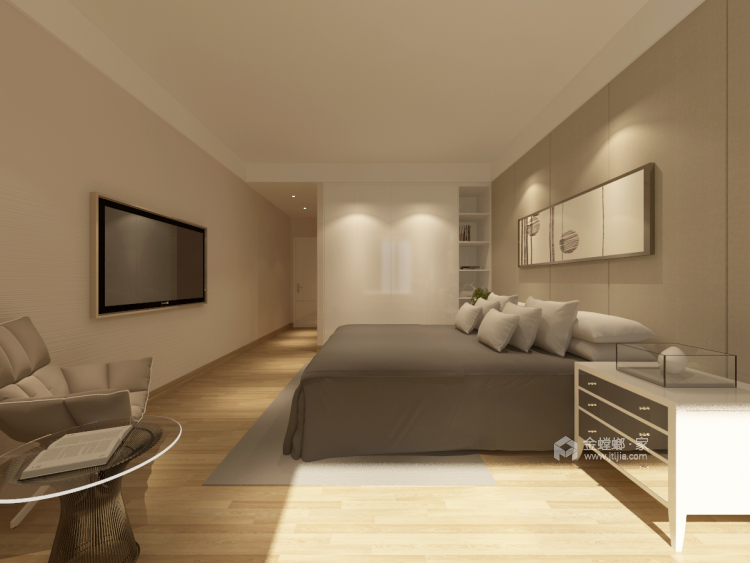130平米现代极简风，让生活更有仪式感-卧室效果图及设计说明