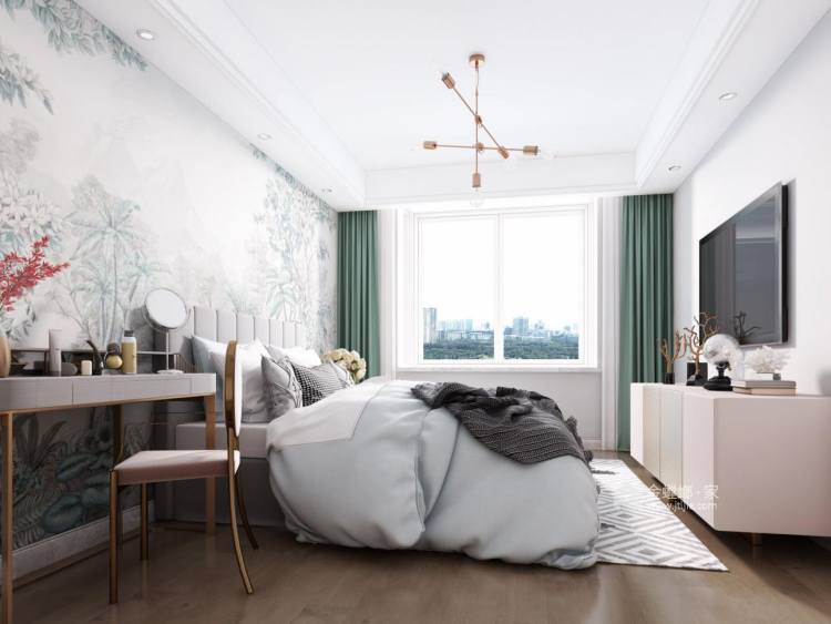 润花园83㎡美式两居-卧室效果图及设计说明