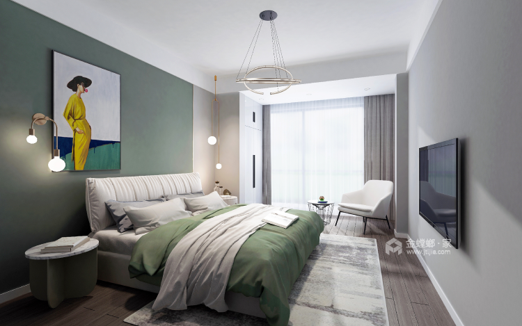 123平北欧风格，生活原来可以不复杂-卧室效果图及设计说明