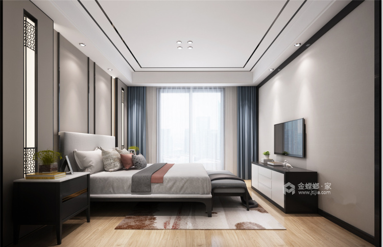 充满低调，儒雅气息的191㎡新中式三口之家-卧室效果图及设计说明