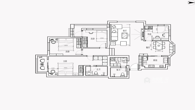 142m²现代风，演绎优雅与简洁-平面设计图及设计说明